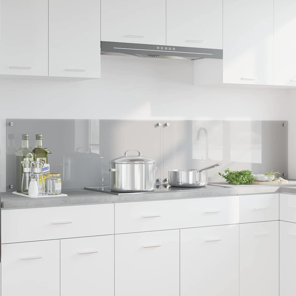 Πλάτη κουζίνας 2 pcs Ανοιχτό γκρι 100 x 40 cm σκληρυμένο γυαλί - Pakobazaar