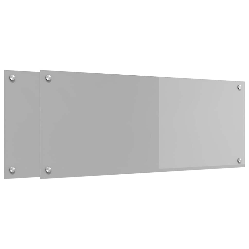 Πλάτη κουζίνας 2 pcs Ανοιχτό γκρι 100 x 40 cm σκληρυμένο γυαλί - Pakobazaar