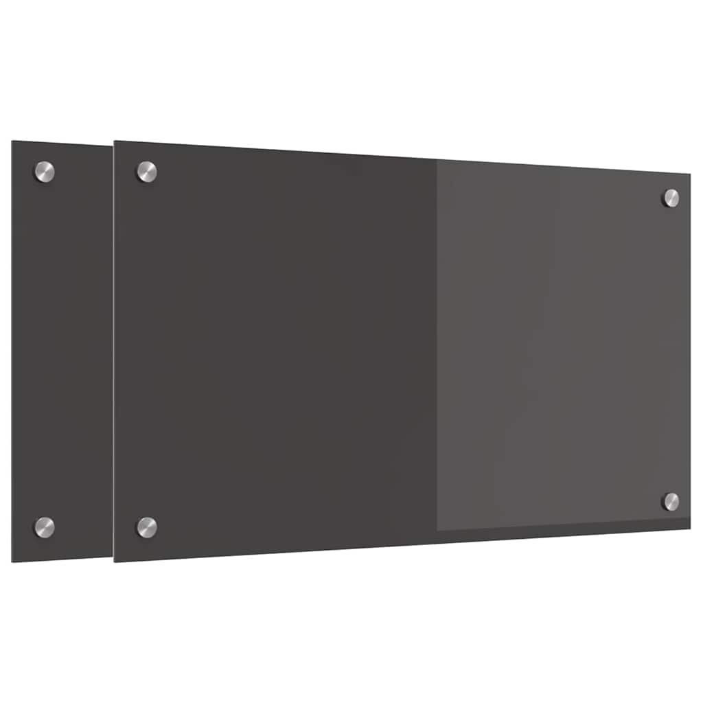 Πλάτη κουζίνας 2 pcs Σκούρο Γκρι 70 x 40 cm σκληρυμένο γυαλί - Pakobazaar
