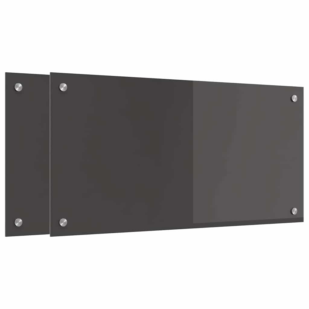 Πίσω Πάνελ Κουζίνας 2 pcs Σκούρο Γκρι 80 x 40 cm