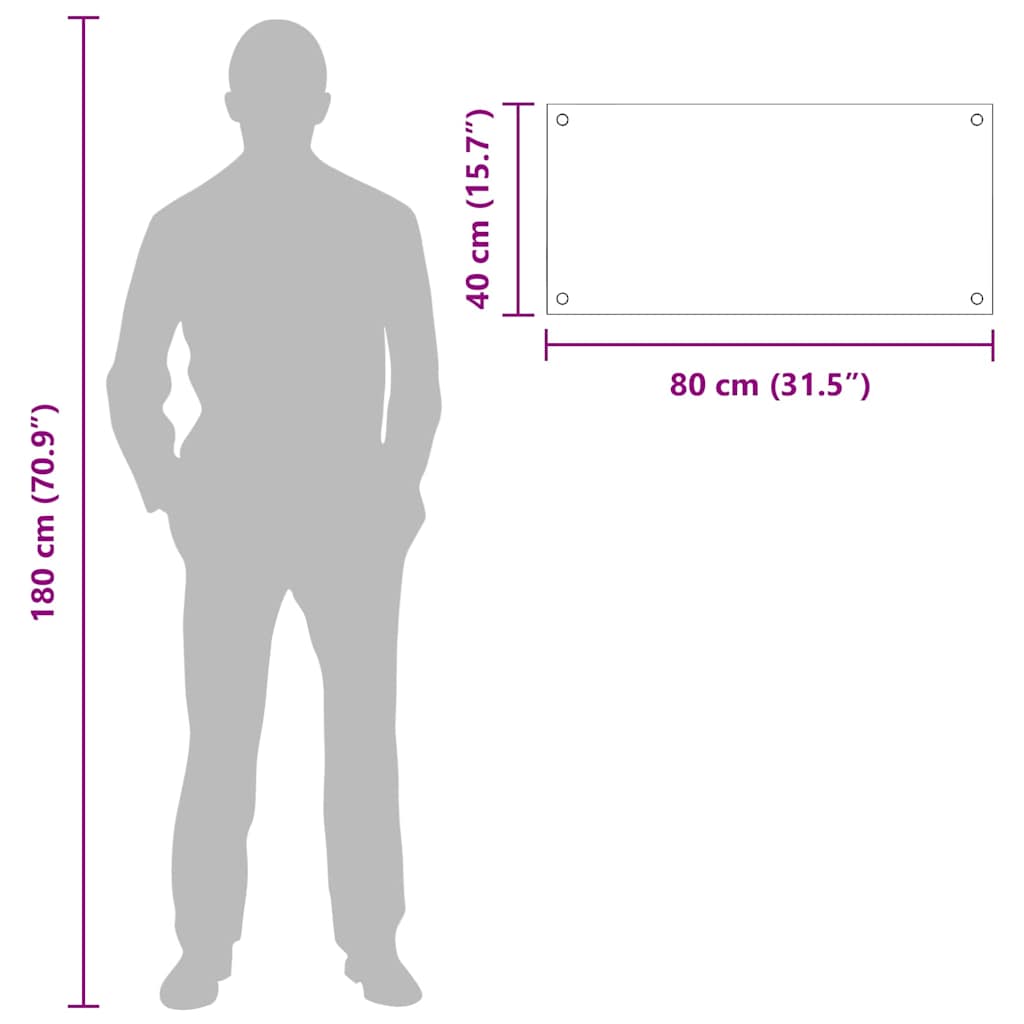 Πίσω Πάνελ Κουζίνας 2 pcs Σκούρο Γκρι 80 x 40 cm