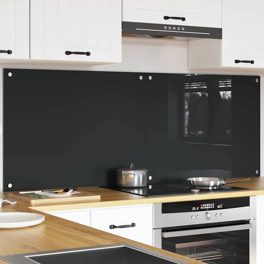 Πλάτη κουζίνας 2 pcs Σκούρο Γκρι 80 x 60 cm σκληρυμένο γυαλί - Pakobazaar
