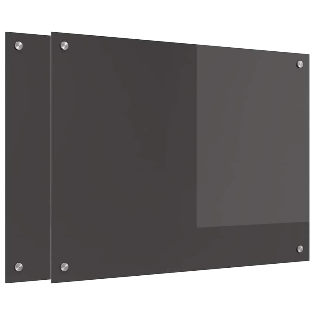 Πλάτη κουζίνας 2 pcs Σκούρο Γκρι 80 x 60 cm σκληρυμένο γυαλί - Pakobazaar