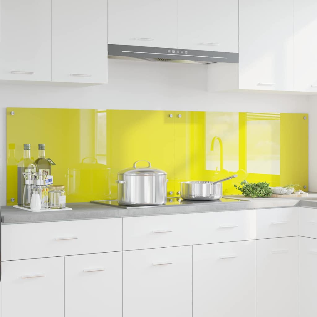 Πλάτη κουζίνας 2 pcs Κίτρινο 100 x 50 cm σκληρυμένο γυαλί
