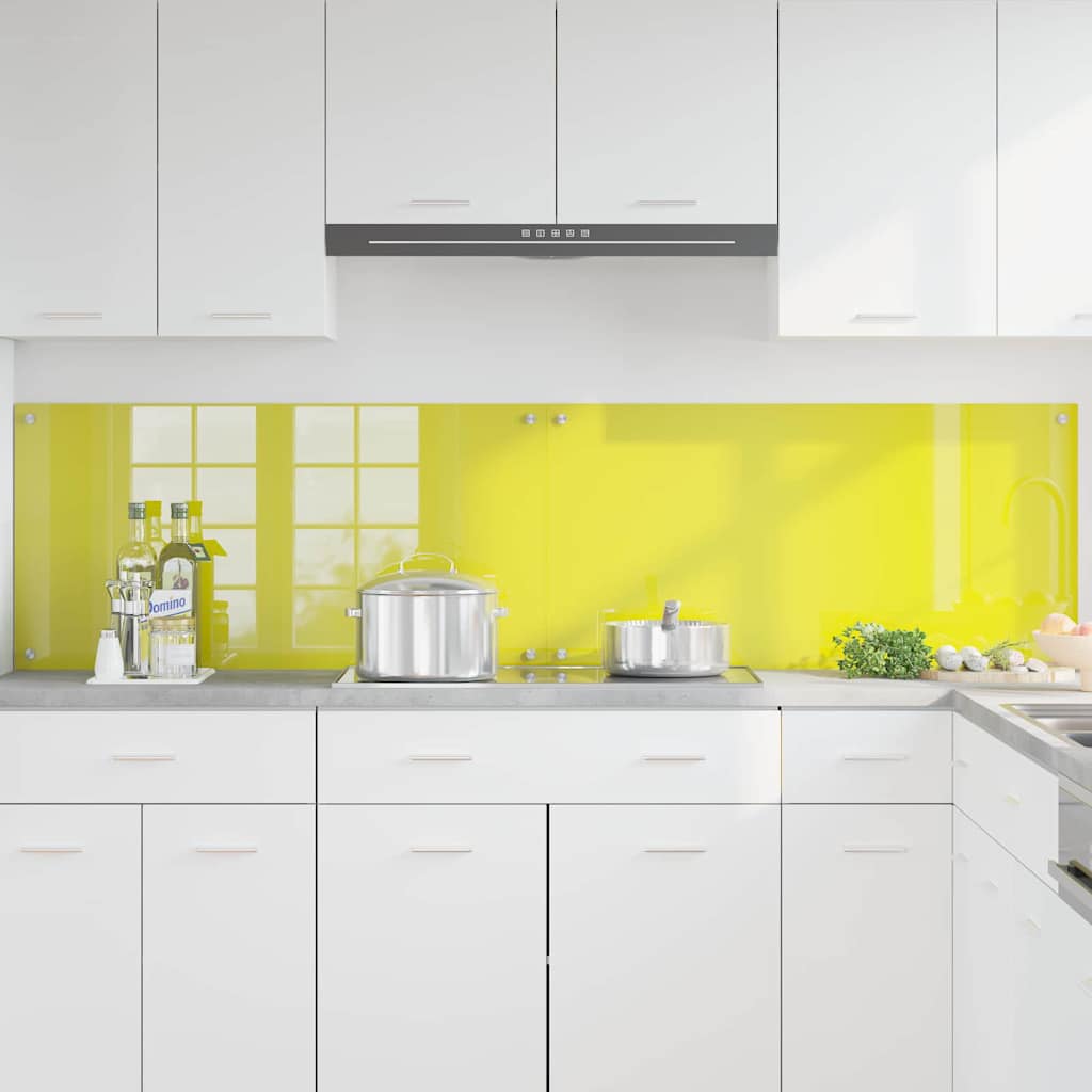Πλάτη κουζίνας 2 pcs Κίτρινο 100 x 50 cm σκληρυμένο γυαλί
