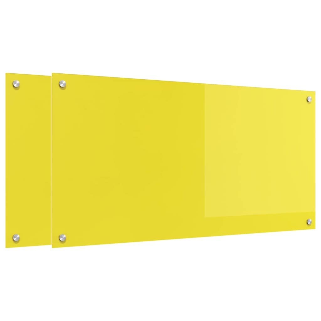 Πλάτη κουζίνας 2 pcs Κίτρινο 100 x 50 cm σκληρυμένο γυαλί