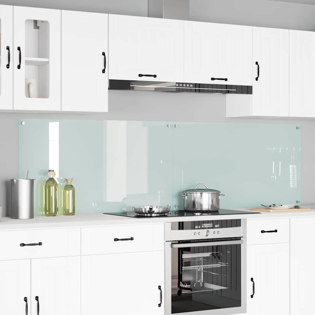 Πλάτη κουζίνας 2 pcs Λευκό 110 x 60 cm σκληρυμένο γυαλί - Pakobazaar