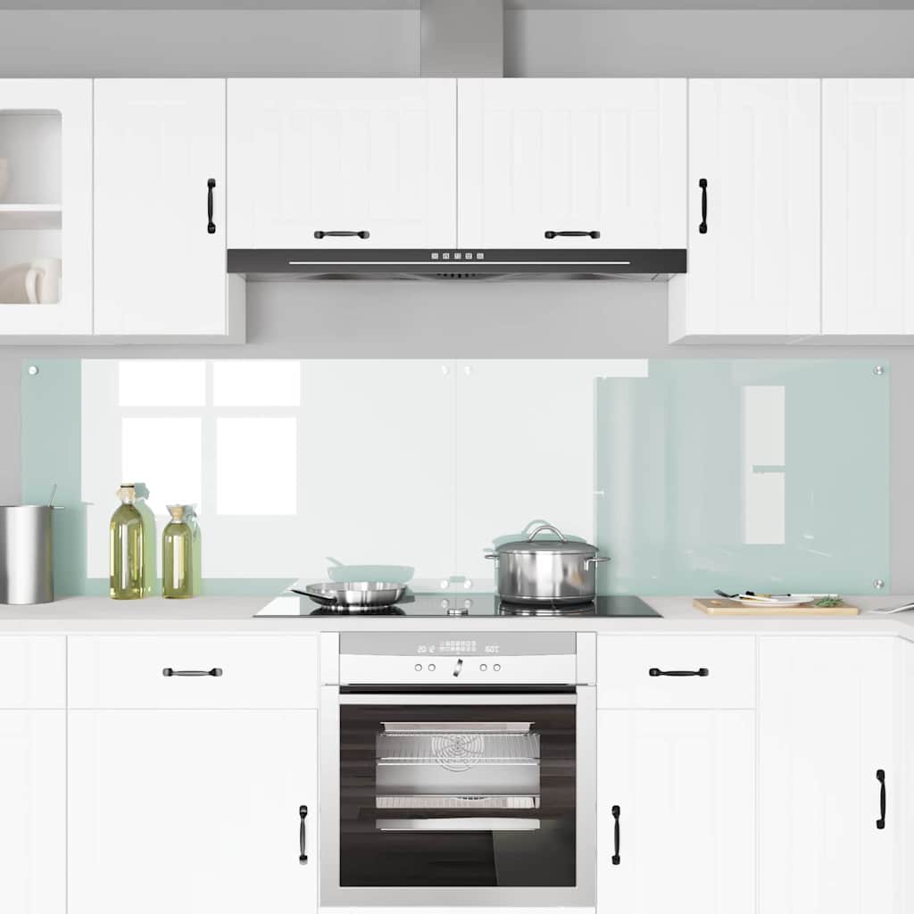 Πλάτη κουζίνας 2 pcs Λευκό 110 x 60 cm σκληρυμένο γυαλί - Pakobazaar