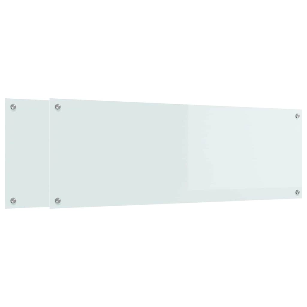 Πίσω Πάνελ Κουζίνας 2 pcs Λευκό 120 x 40 cm σκληρυμένο γυαλί