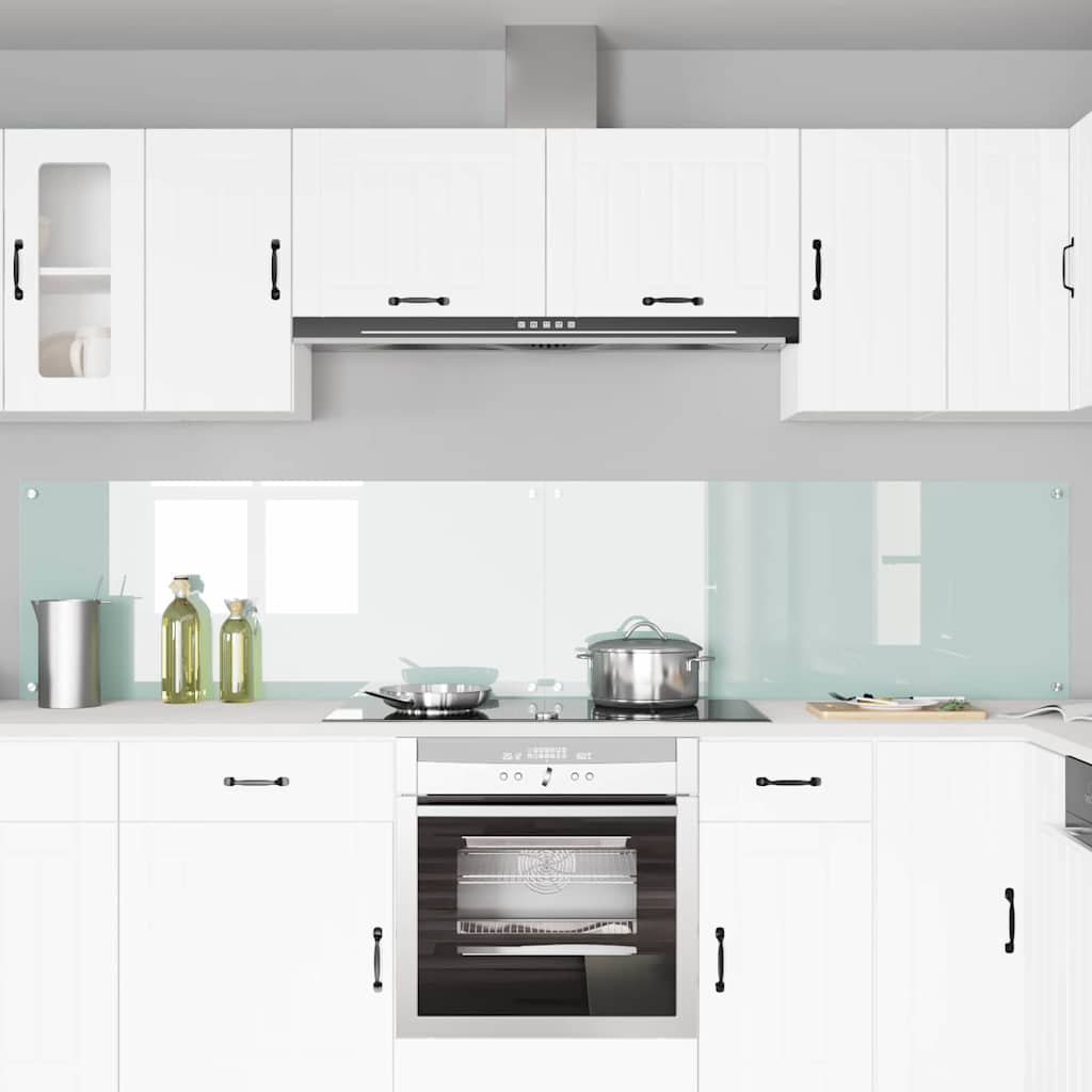 Πλάτη κουζίνας 2 pcs Λευκό 120 x 50 cm σκληρυμένο γυαλί