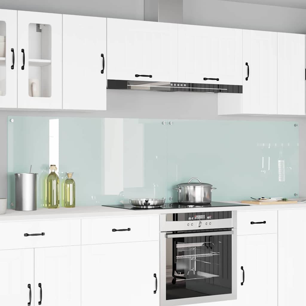 Πλάτη κουζίνας 2 pcs Λευκό 120 x 60 cm σκληρυμένο γυαλί - Pakobazaar