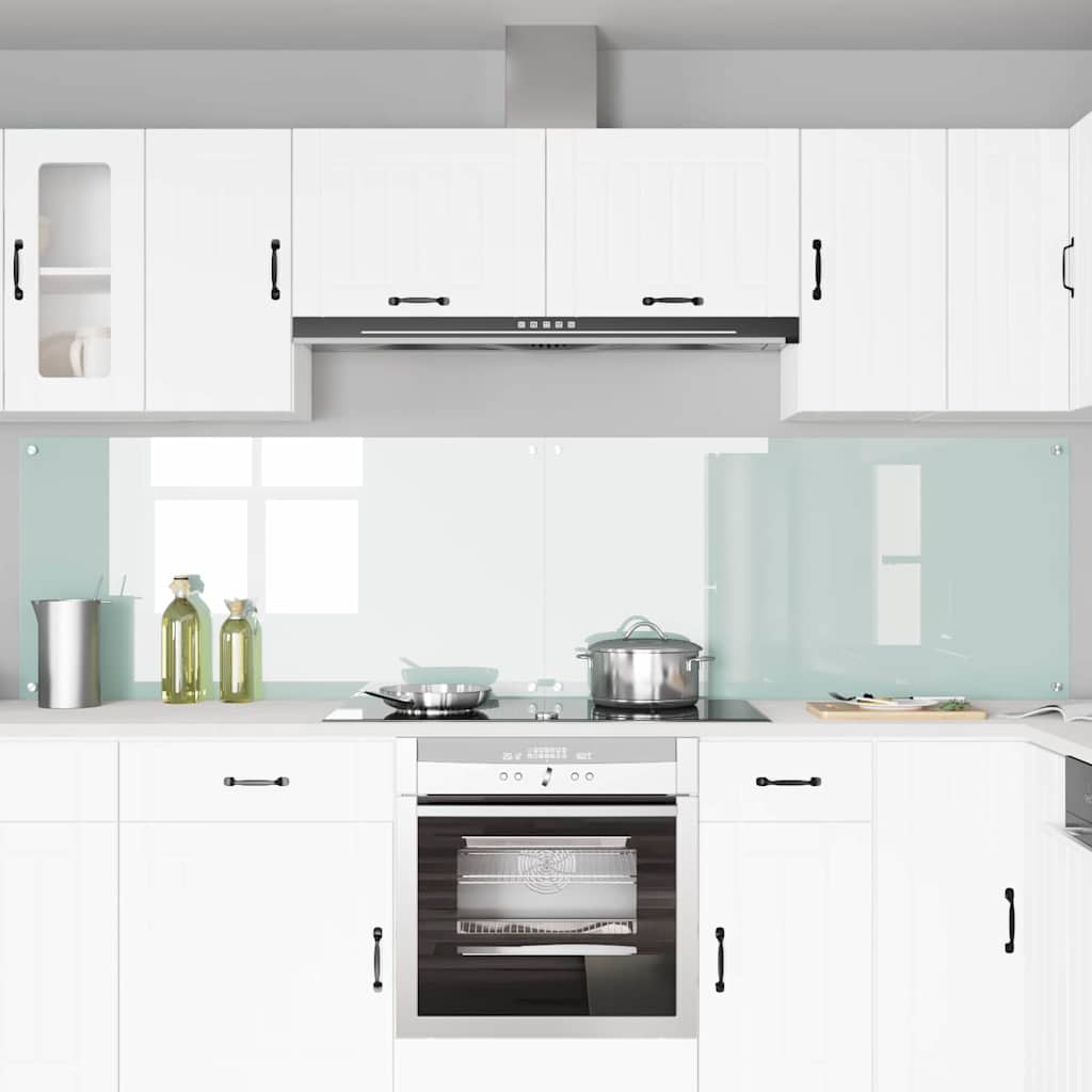 Πλάτη κουζίνας 2 pcs Λευκό 120 x 60 cm σκληρυμένο γυαλί - Pakobazaar