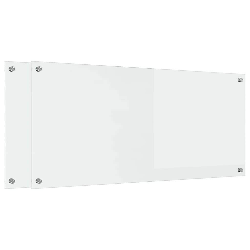 Πλάτη κουζίνας 2 pcs Διαφανές 110 x 50 cm σκληρυμένο γυαλί - Pakobazaar
