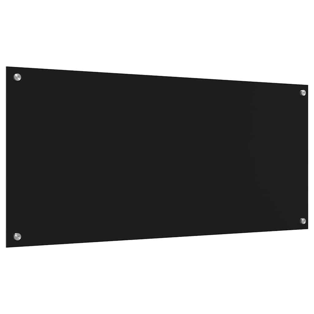 Πίσω Πάνελ Κουζίνας 2 pcs Μαύρο 110 x 50 cm σκληρυμένο γυαλί - Pakobazaar