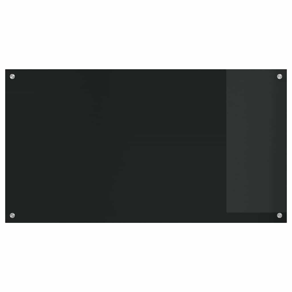 Πλάτη κουζίνας 2 pcs Μαύρο 110 x 60 cm σκληρυμένο γυαλί - Pakobazaar