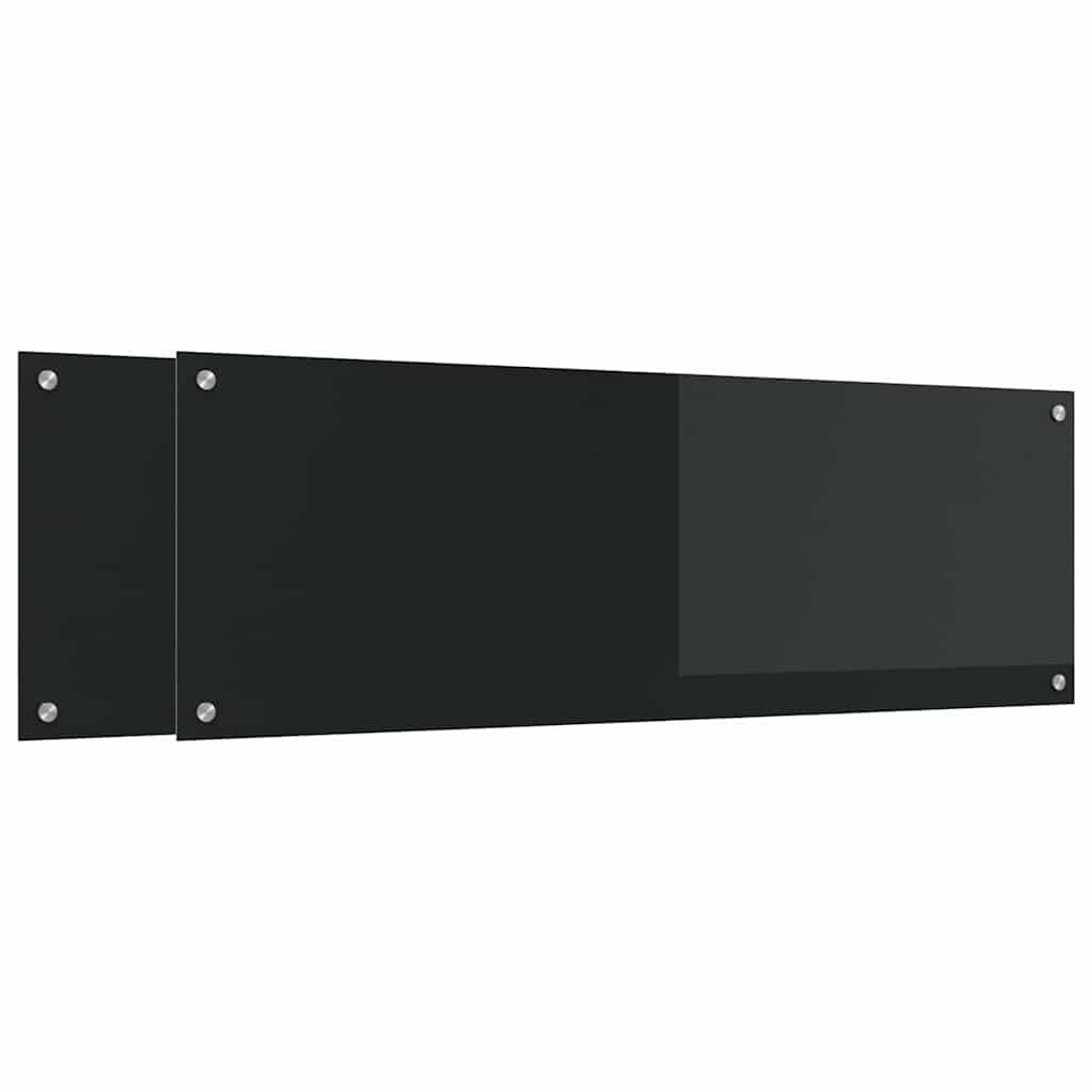 Πλάτη κουζίνας 2 pcs Μαύρο 120 x 40 cm σκληρυμένο γυαλί - Pakobazaar