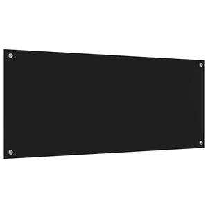 Πλάτη κουζίνας 2 pcs Μαύρο 120 x 50 cm σκληρυμένο γυαλί - Pakobazaar