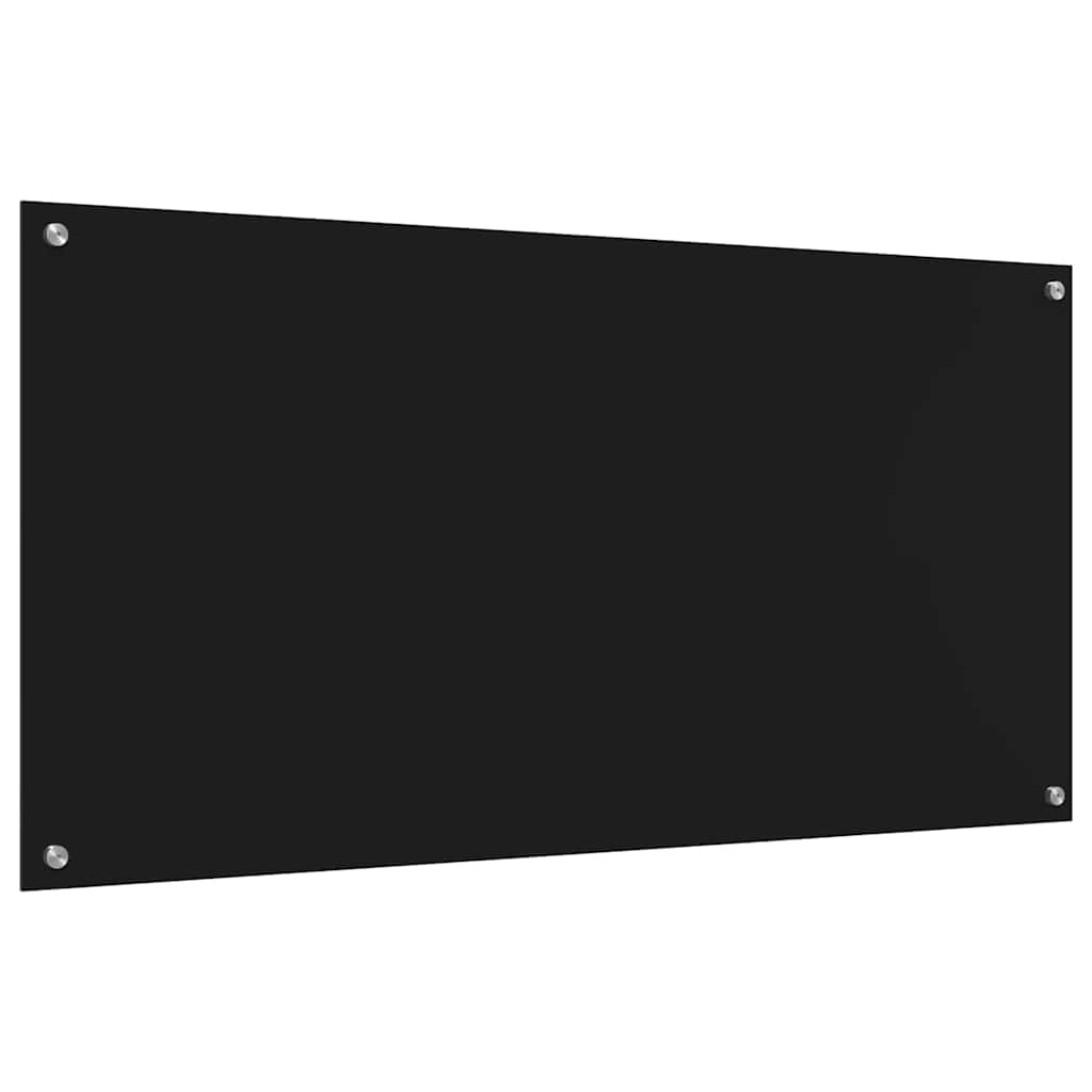 Πλάτη κουζίνας 2 pcs Μαύρο 120 x 60 cm σκληρυμένο γυαλί