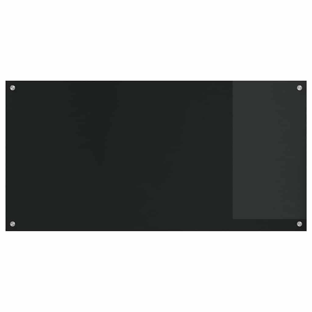 Πλάτη κουζίνας 2 pcs Μαύρο 120 x 60 cm σκληρυμένο γυαλί