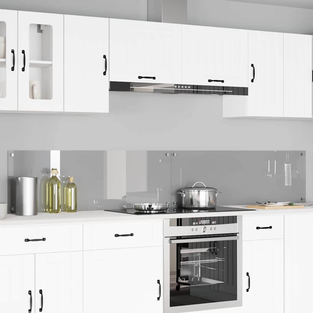 Πλάτη κουζίνας 2 pcs Ανοιχτό γκρι 120 x 40 cm σκληρυμένο γυαλί
