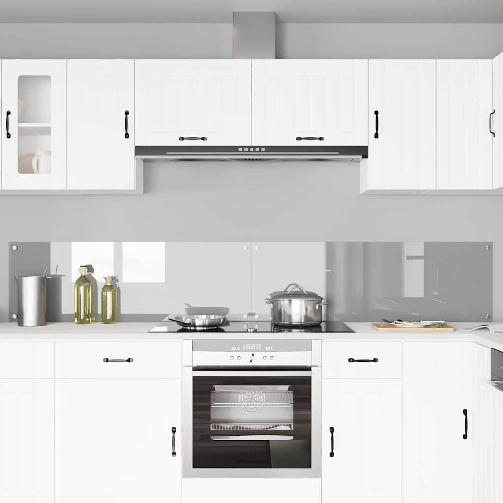 Πλάτη κουζίνας 2 pcs Ανοιχτό γκρι 120 x 40 cm σκληρυμένο γυαλί