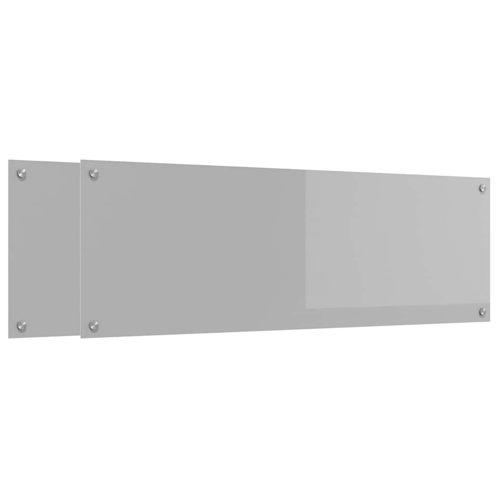 Πλάτη κουζίνας 2 pcs Ανοιχτό γκρι 120 x 40 cm σκληρυμένο γυαλί