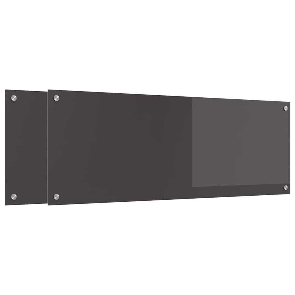 Πίσω Πάνελ Κουζίνας 2 pcs Σκούρο Γκρι 110 x 40 cm - Pakobazaar