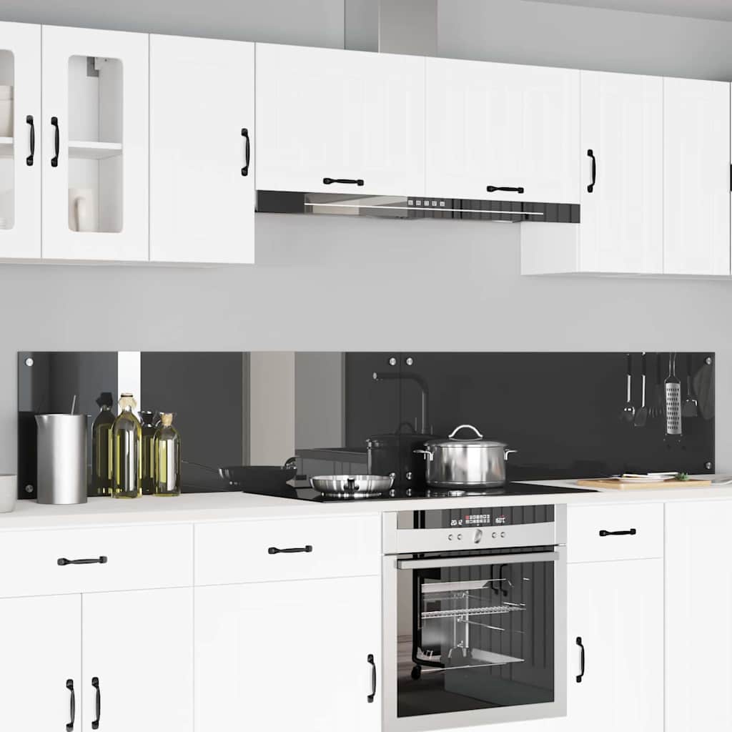 Πλάτη κουζίνας 2 pcs Σκούρο Γκρι 120 x 40 cm σκληρυμένο γυαλί