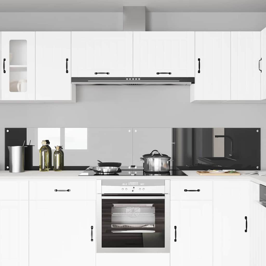 Πλάτη κουζίνας 2 pcs Σκούρο Γκρι 120 x 40 cm σκληρυμένο γυαλί