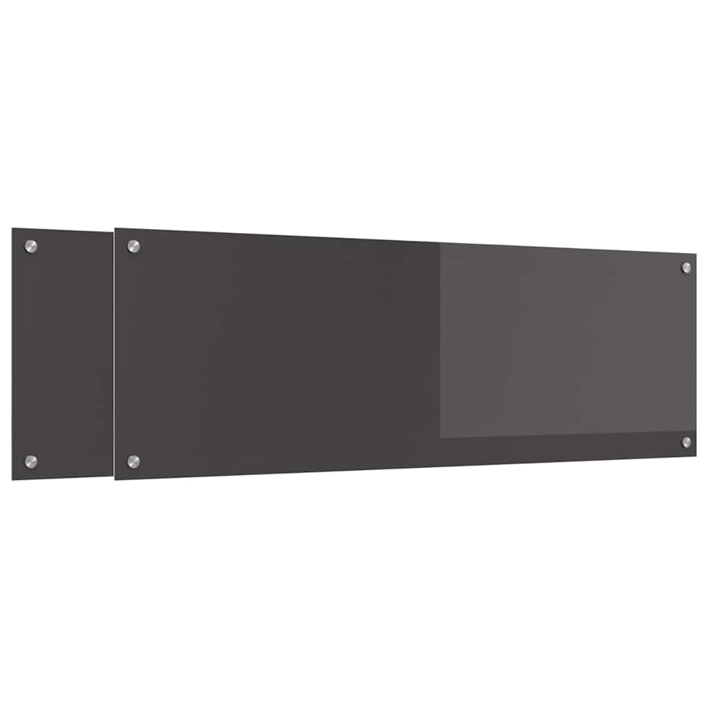 Πλάτη κουζίνας 2 pcs Σκούρο Γκρι 120 x 40 cm σκληρυμένο γυαλί