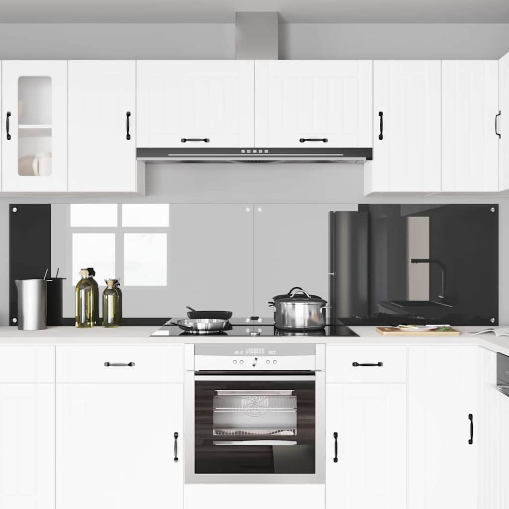 Πλάτη κουζίνας 2 pcs Σκούρο Γκρι 120 x 60 cm σκληρυμένο γυαλί