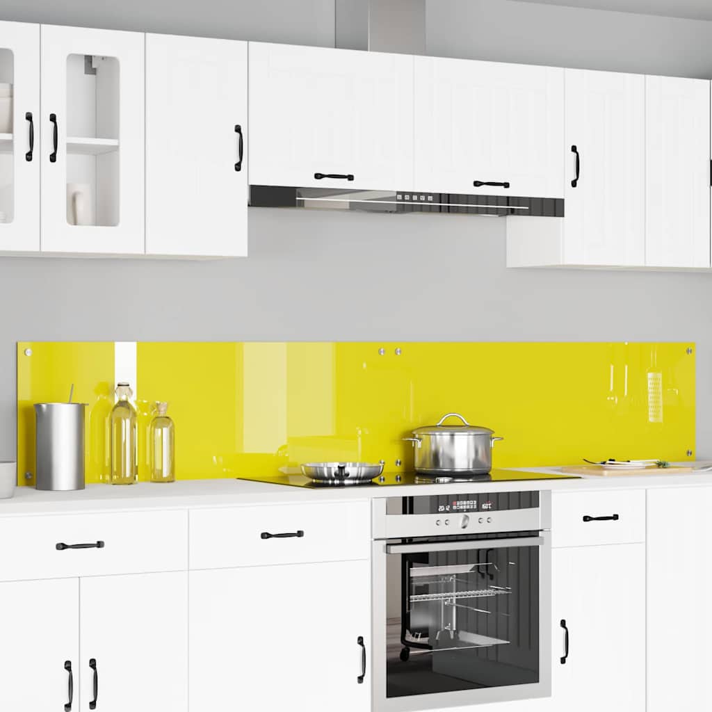 Πλάτη κουζίνας 2 pcs Κίτρινο 120 x 40 cm σκληρυμένο γυαλί - Pakobazaar