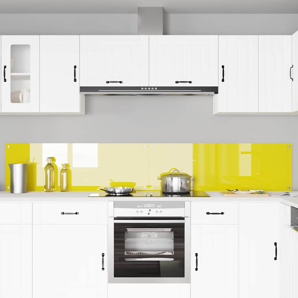 Πλάτη κουζίνας 2 pcs Κίτρινο 120 x 40 cm σκληρυμένο γυαλί - Pakobazaar