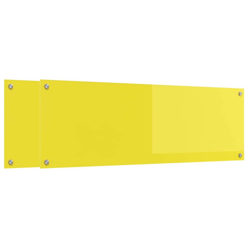 Πλάτη κουζίνας 2 pcs Κίτρινο 120 x 40 cm σκληρυμένο γυαλί - Pakobazaar