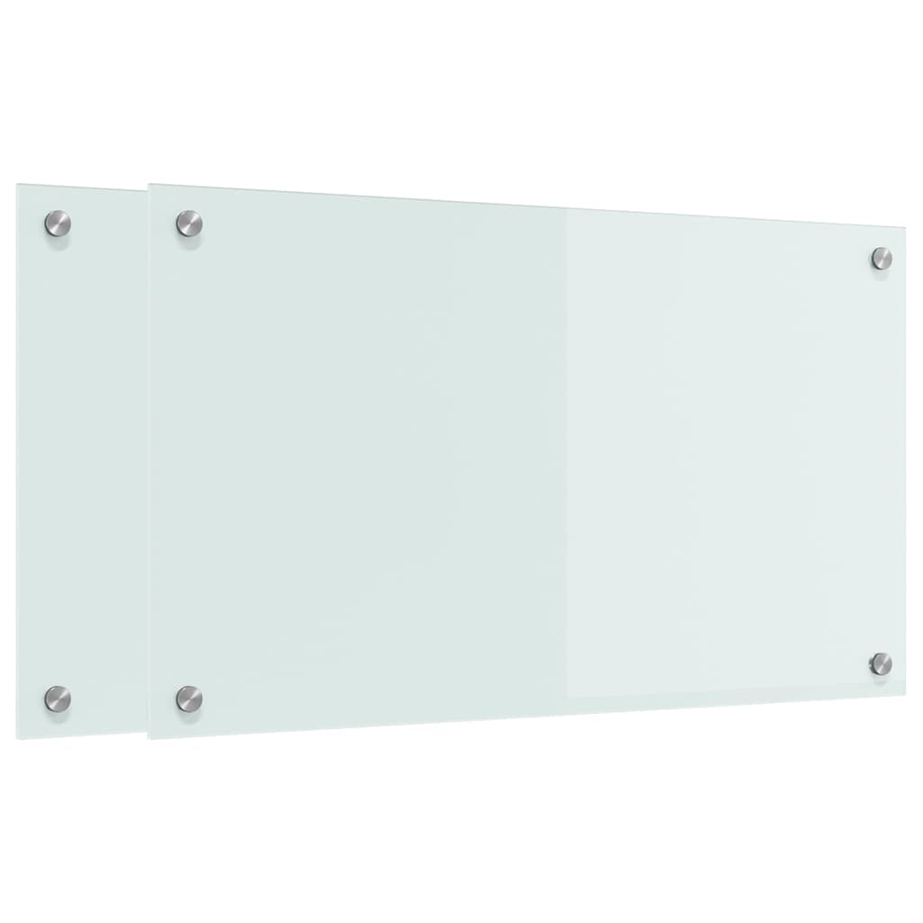 Πλάτη κουζίνας 2 pcs Λευκό 70 x 40 cm σκληρυμένο γυαλί