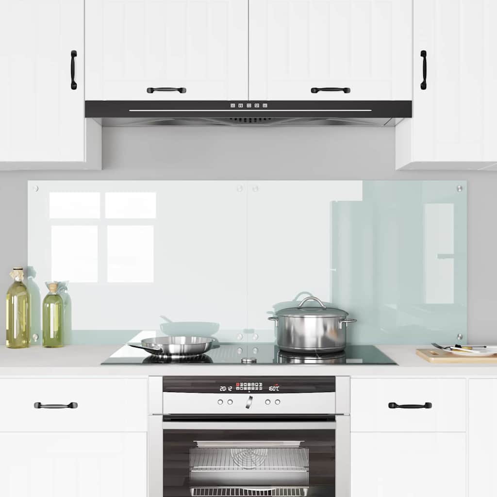 Πίσω Πάνελ Κουζίνας 2 pcs Λευκό 80 x 60 cm σκληρυμένο γυαλί - Pakobazaar