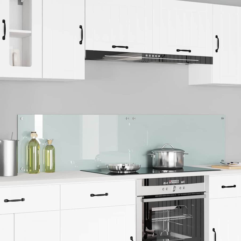 Πλάτη κουζίνας 2 pcs Λευκό 90 x 40 cm σκληρυμένο γυαλί