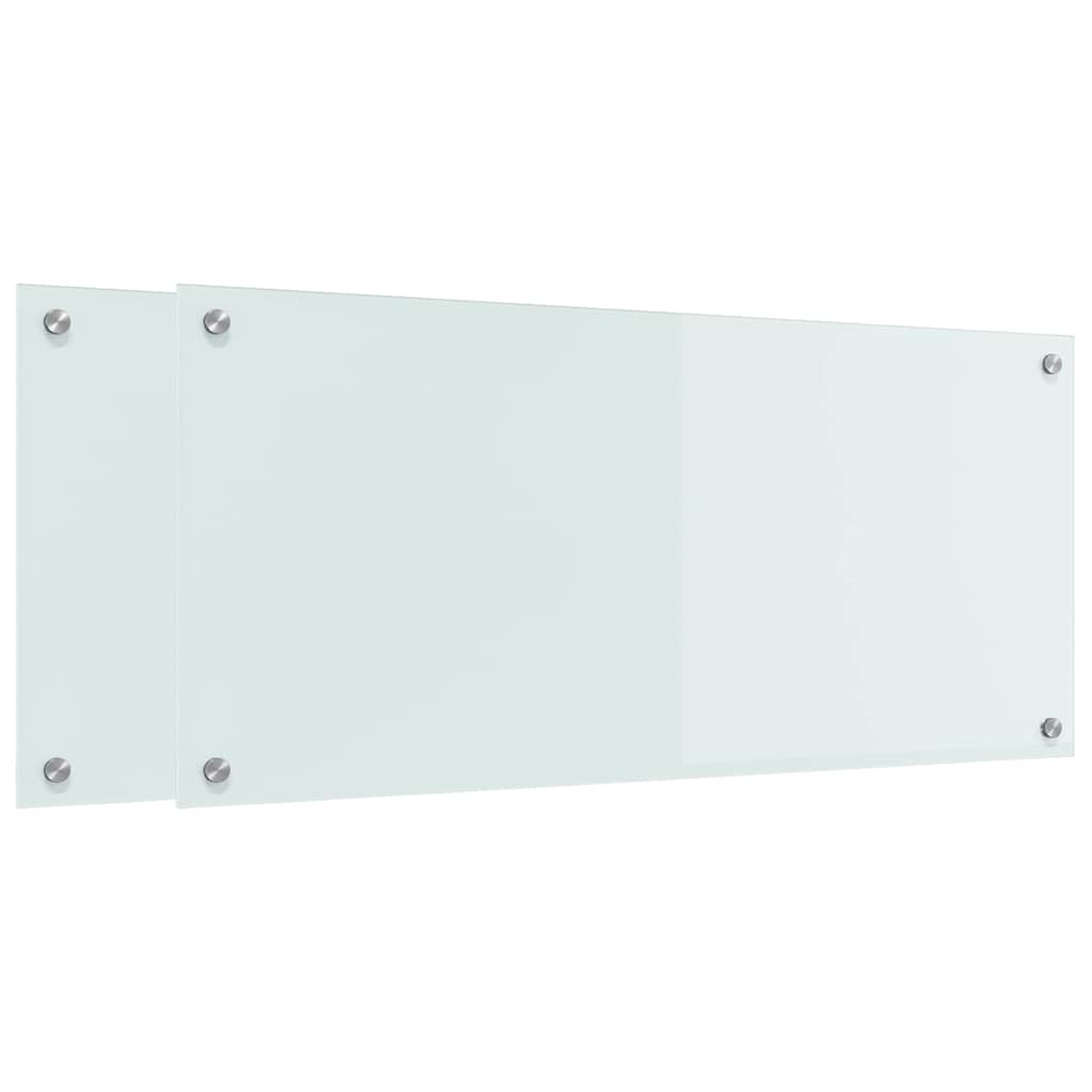Πλάτη κουζίνας 2 pcs Λευκό 90 x 40 cm σκληρυμένο γυαλί