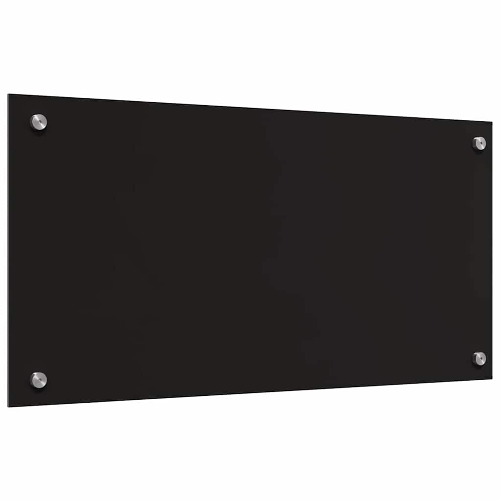 Πλάτη κουζίνας 2 pcs Μαύρο 80 x 40 cm σκληρυμένο γυαλί
