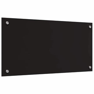 Πλάτη κουζίνας 2 τεμ. Μαύρο 80 x 40 cm σκληρυμένο γυαλί