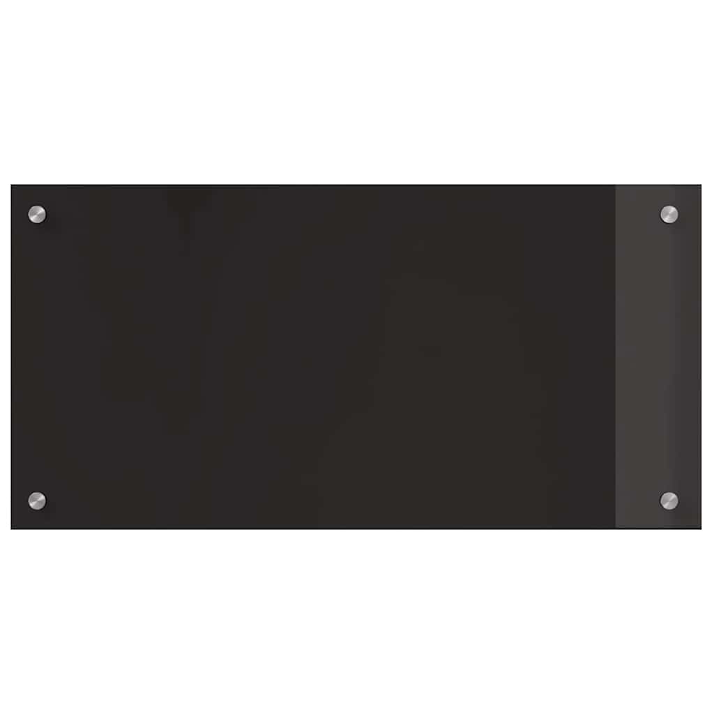 Πλάτη κουζίνας 2 pcs Μαύρο 80 x 40 cm σκληρυμένο γυαλί