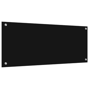 Πλάτη κουζίνας 2 τεμ. Μαύρο 100 x 40 cm σκληρυμένο γυαλί