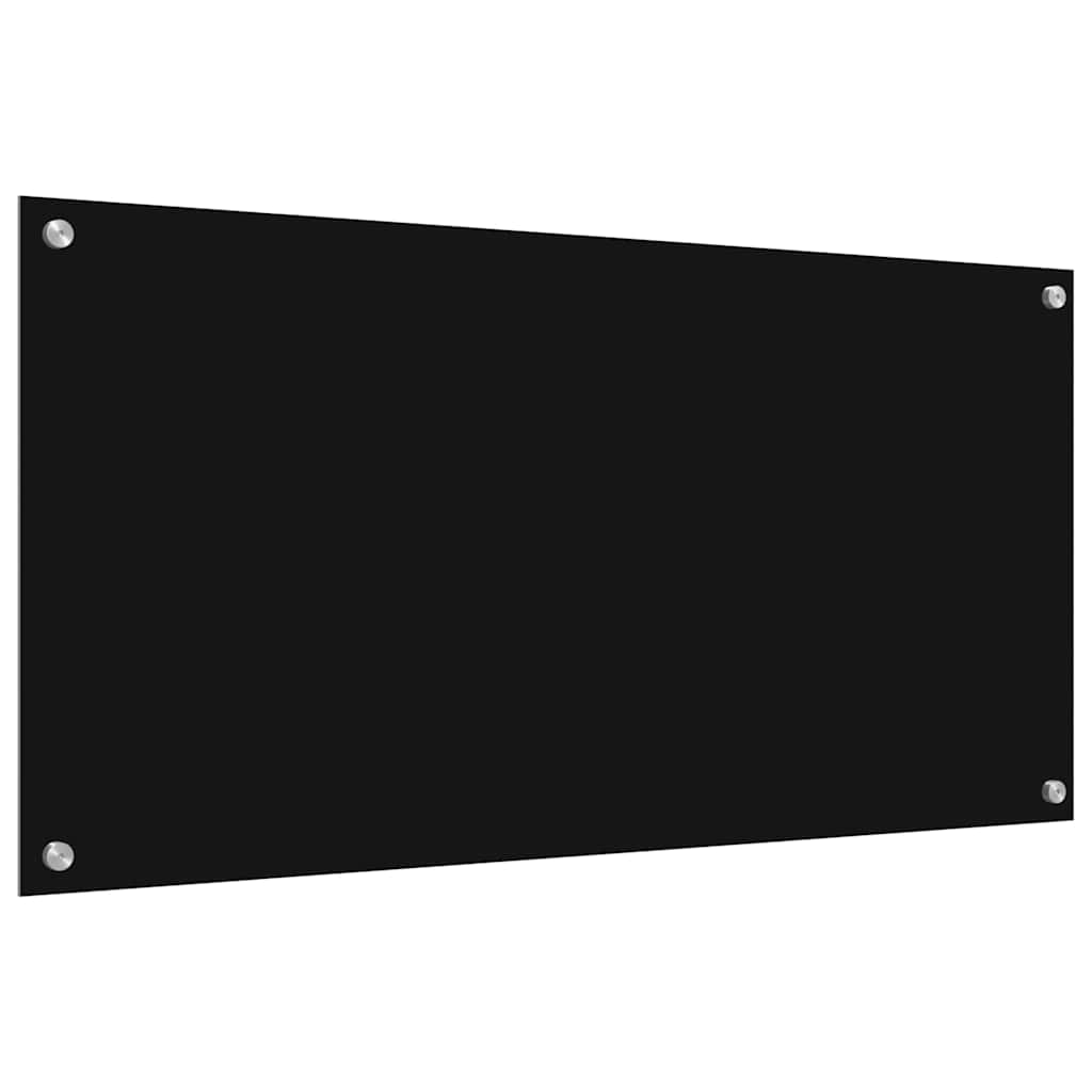 Πλάτη κουζίνας 2 pcs Μαύρο 100 x 50 cm σκληρυμένο γυαλί