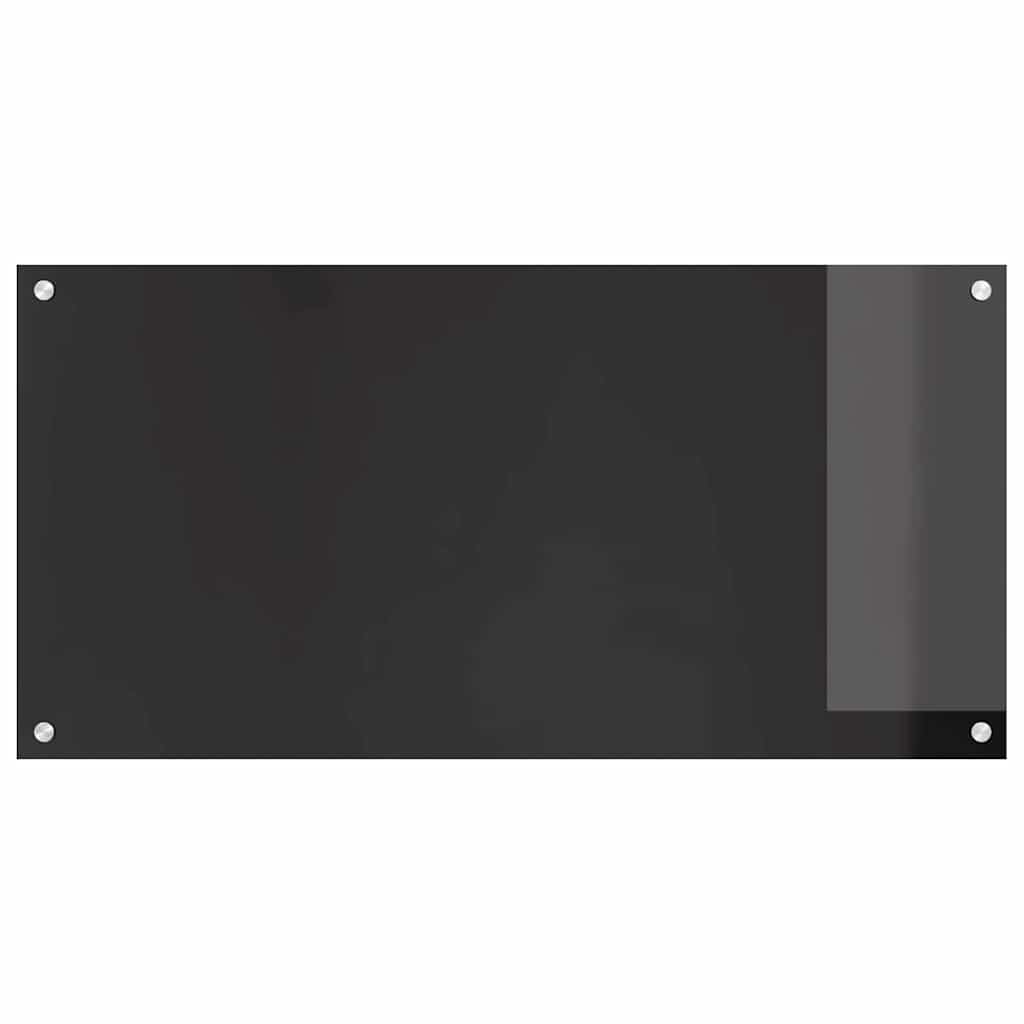 Πλάτη κουζίνας 2 pcs Μαύρο 100 x 50 cm σκληρυμένο γυαλί