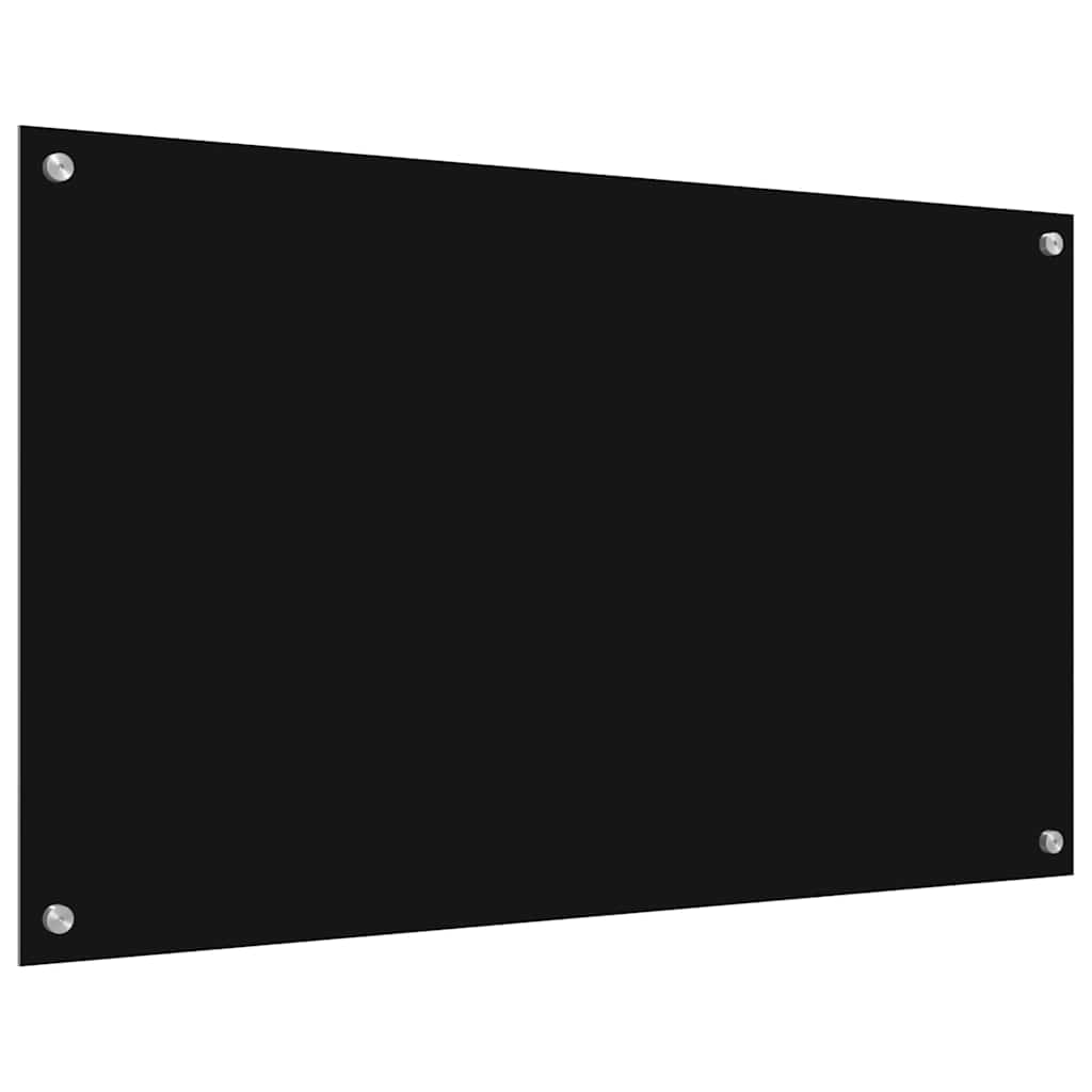Πλάτη κουζίνας 2 pcs Μαύρο 100 x 60 cm σκληρυμένο γυαλί