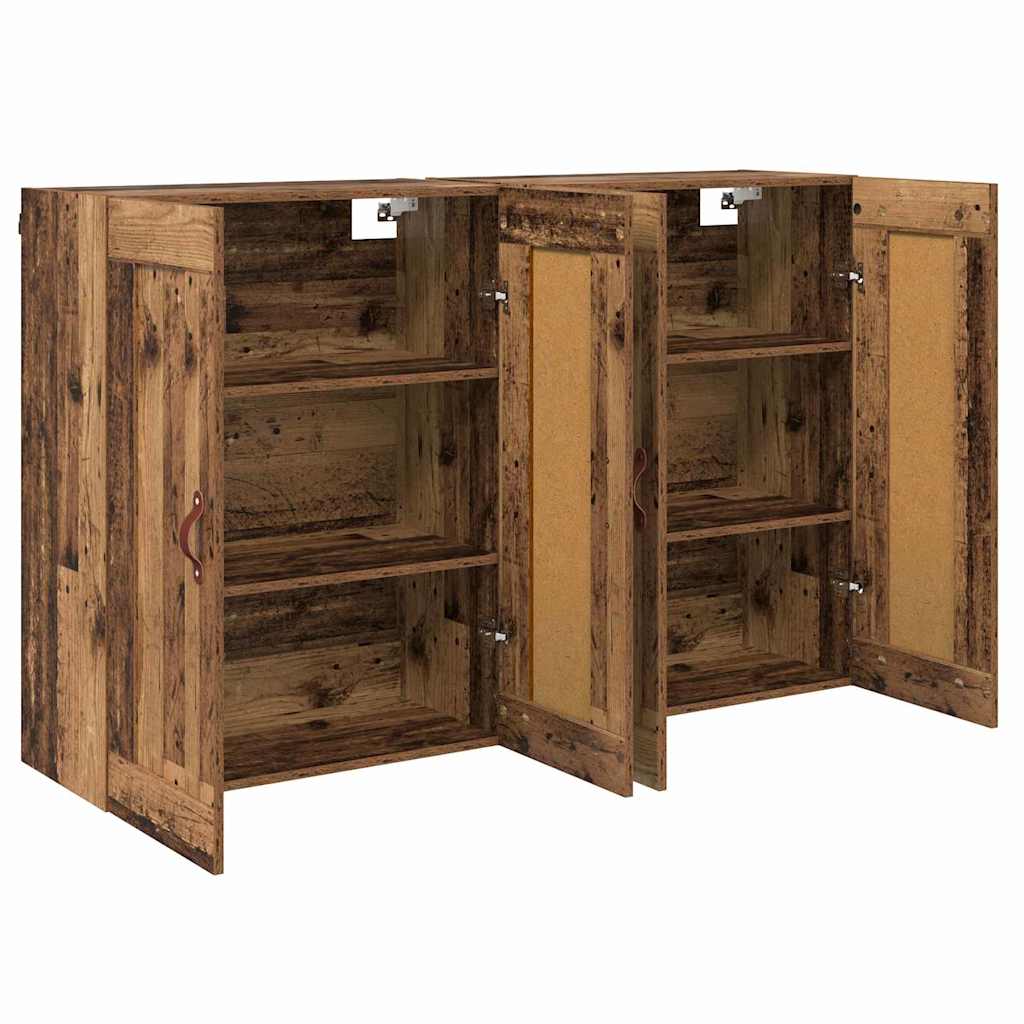 Ντουλάπα τοίχου Επιτοίχιο 2 pcs Παλιό ξύλο 69,5 x 34 x 90 εκ.