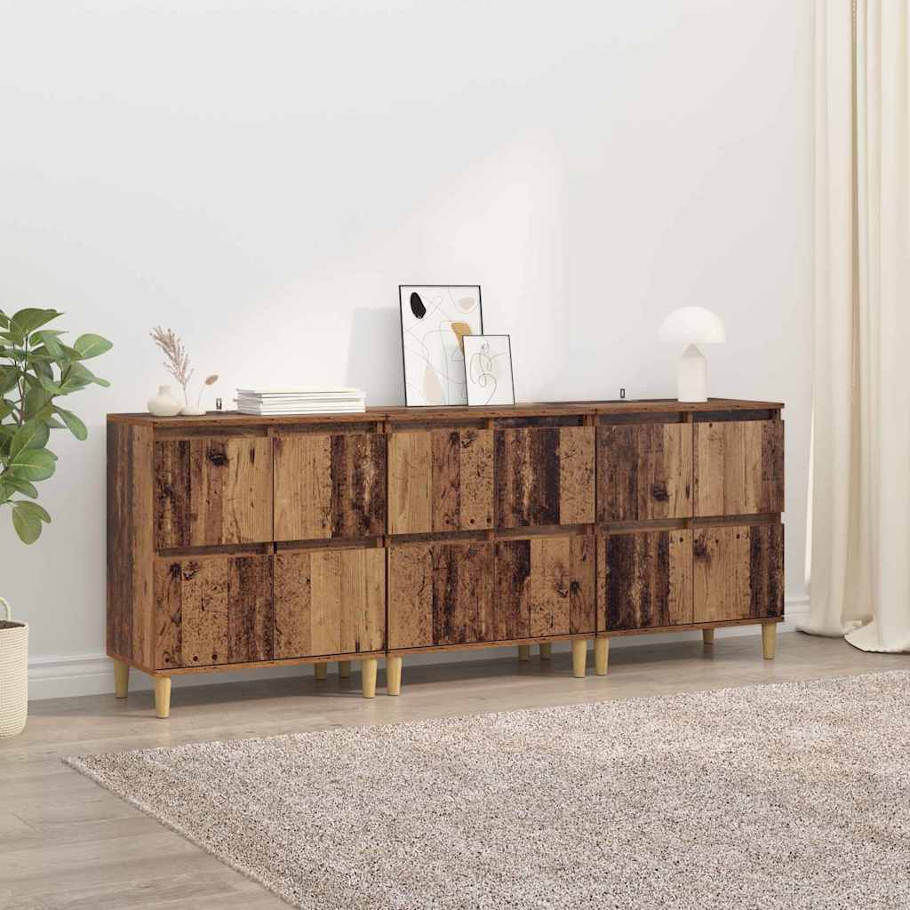 Παραδοσιακά Πλευρικά Έπιπλα 3 pcs Παλιό Ξύλο 60 x 35 x 70 cm