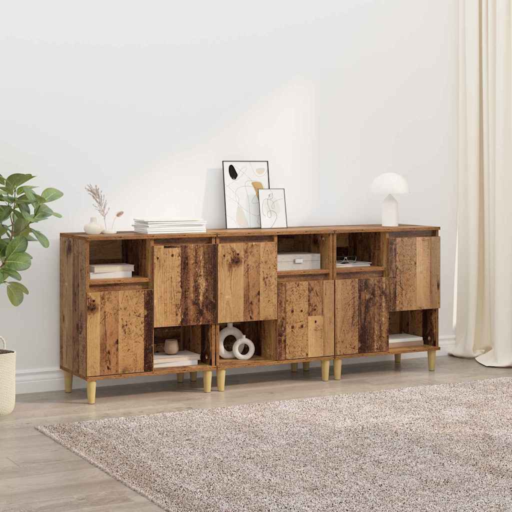 Παραδοσιακά Πλευρικά Έπιπλα 3 pcs Παλιό Ξύλο 60 x 35 x 70 cm