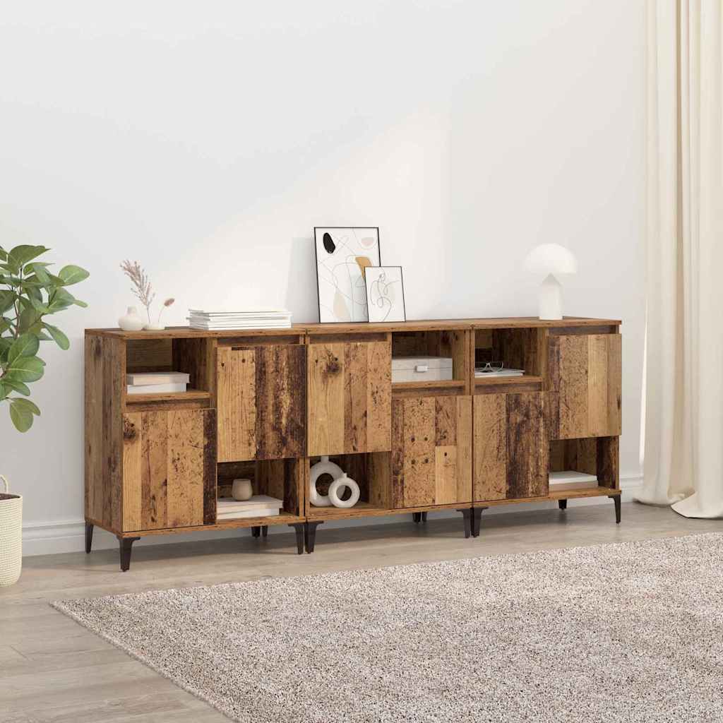 Παραδοσιακά Πλευρικά Έπιπλα 3 pcs Παλιό Ξύλο 60 x 35 x 70 cm