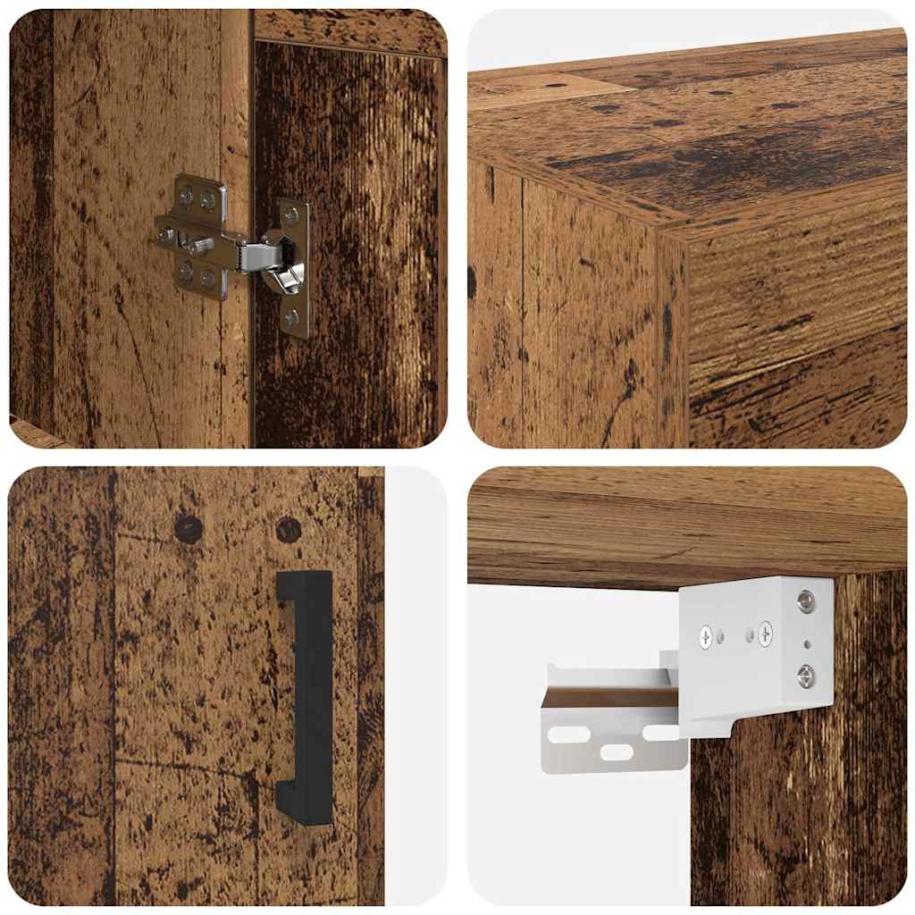 Ντουλάπα τοίχου Επιτοίχιο 2 pcs Παλιό ξύλο 69,5 x 34 x 90 εκ.